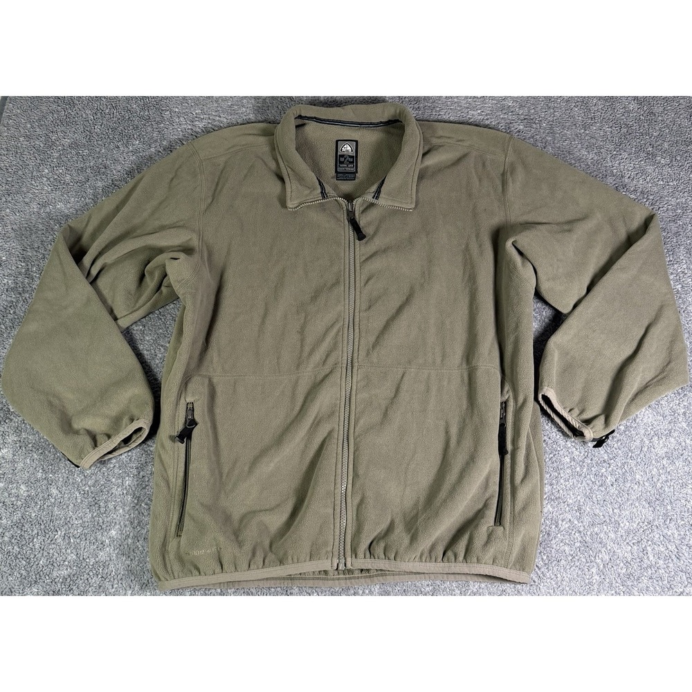 VTG Nike ACG Thermal Layer 2 Fleece Jacket Olive Green Full Zip Men L Therma-FIT